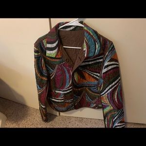 Reversible jacket - multi color and brown